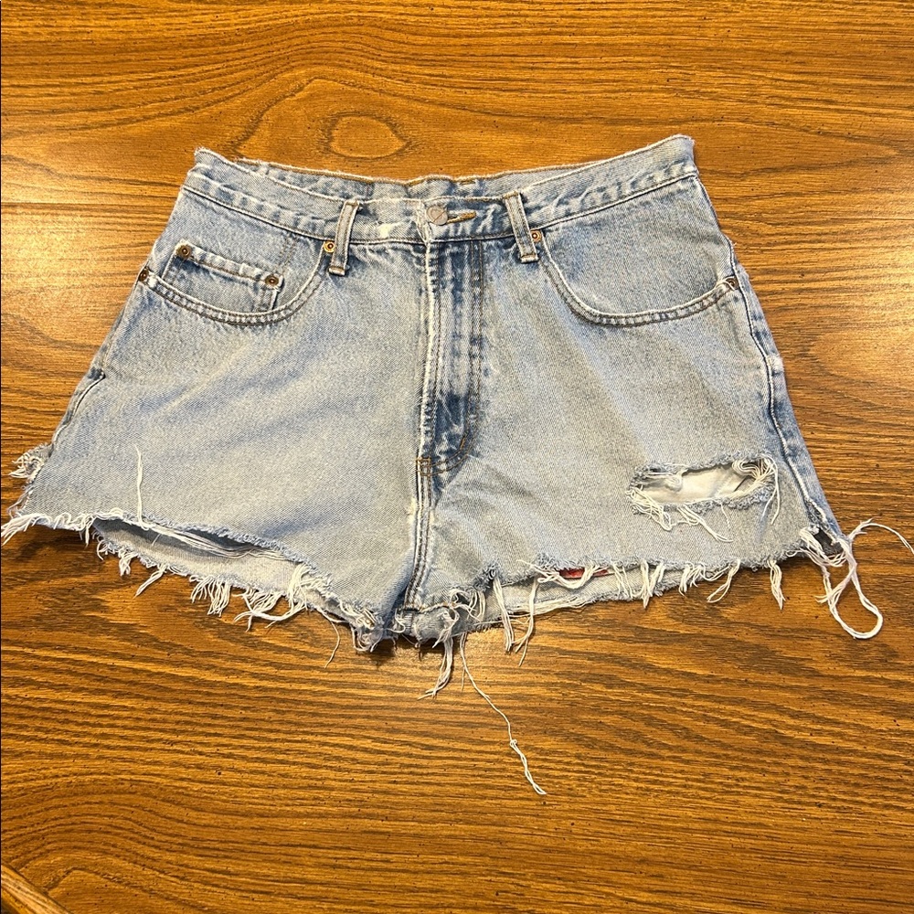 Vintage Lucky Brand High Rise Distressed Cut-off Jean Shorts Relaxed Fit